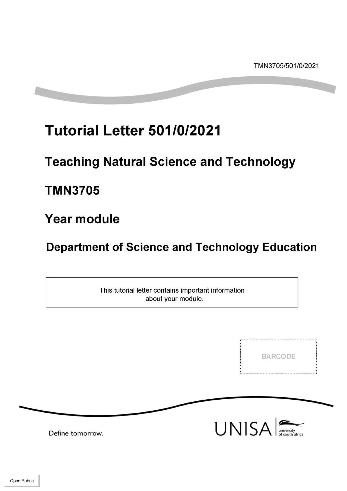 tmn3705 assignment 1 memo