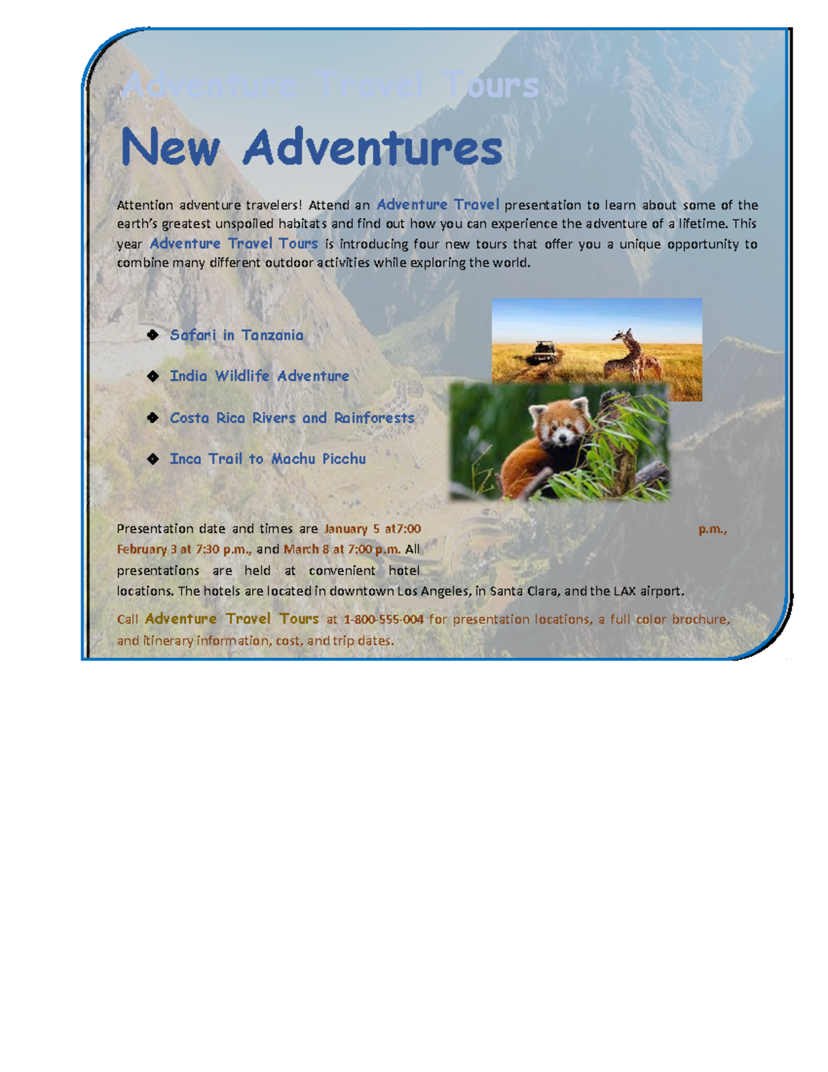 Kim Uyen Adventure Travel Tours Flyer gopy - Attention adventure ...