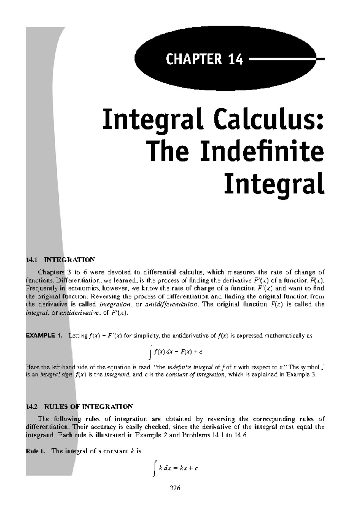 Integral Calculus - The course contains introductory notes for Business ...