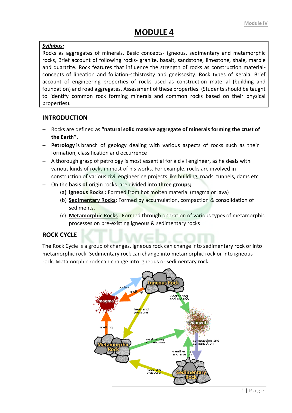 Module 4 - CE 205 - Engineering Geology 1 | P A G E MODULE 4 Syllabus ...