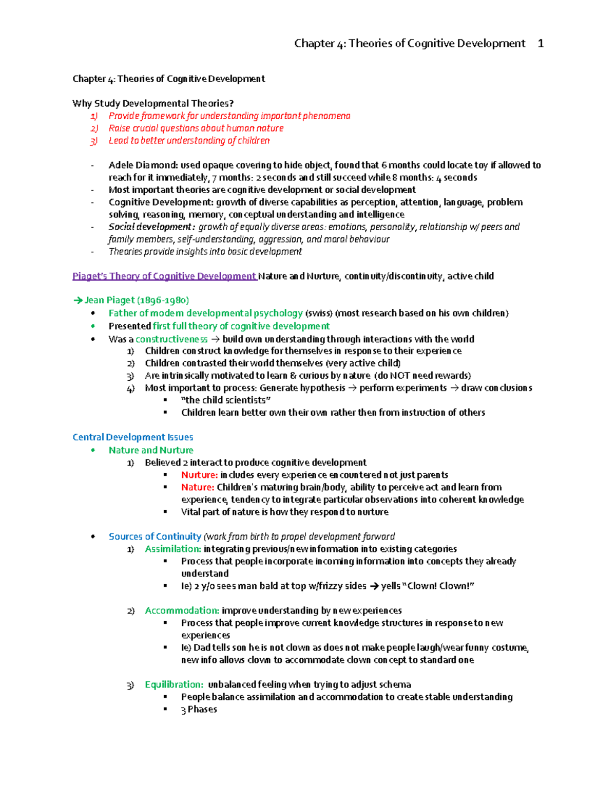 Chapter 4 Theories - Dwayne Moore - Chapter 4: Theories of Cognitive ...