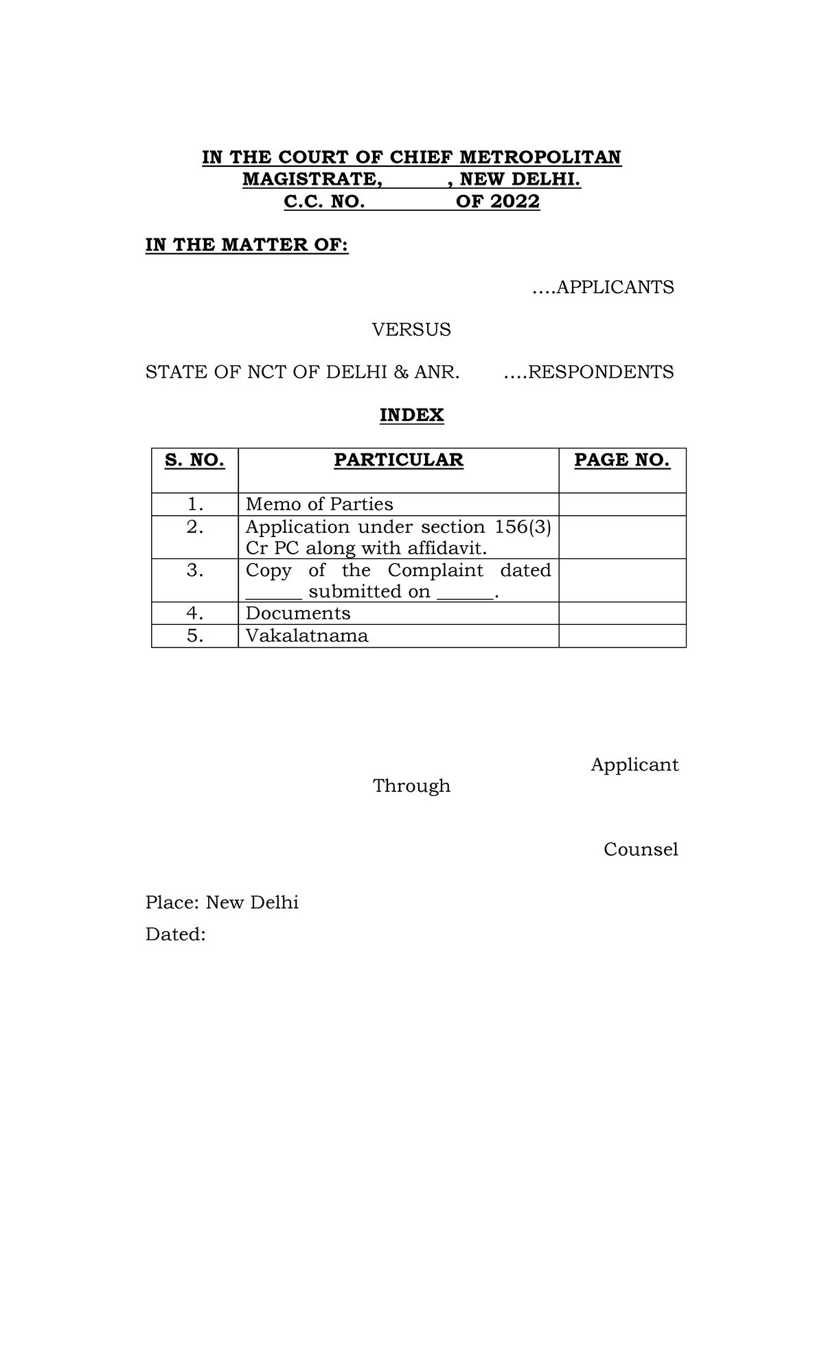 156 It Is A Doc For Complaint To Magistrate In The Court Of Chief 156 It Is A Doc For Complaint To Magistrate In The Court Of Chief
