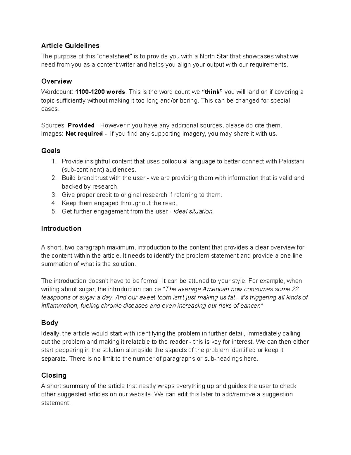 Article Guidelines - Article Guidelines The purpose of this “cheatsheet ...