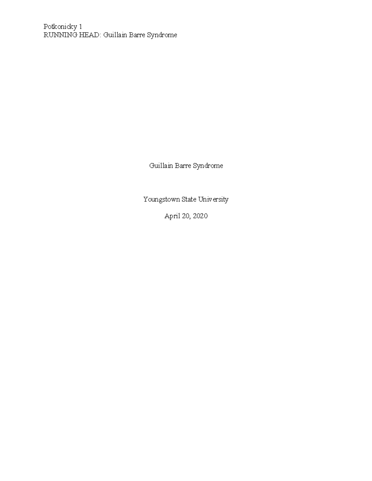 Guillain Barre Syndrome Hesi Case Study - 4394mi5