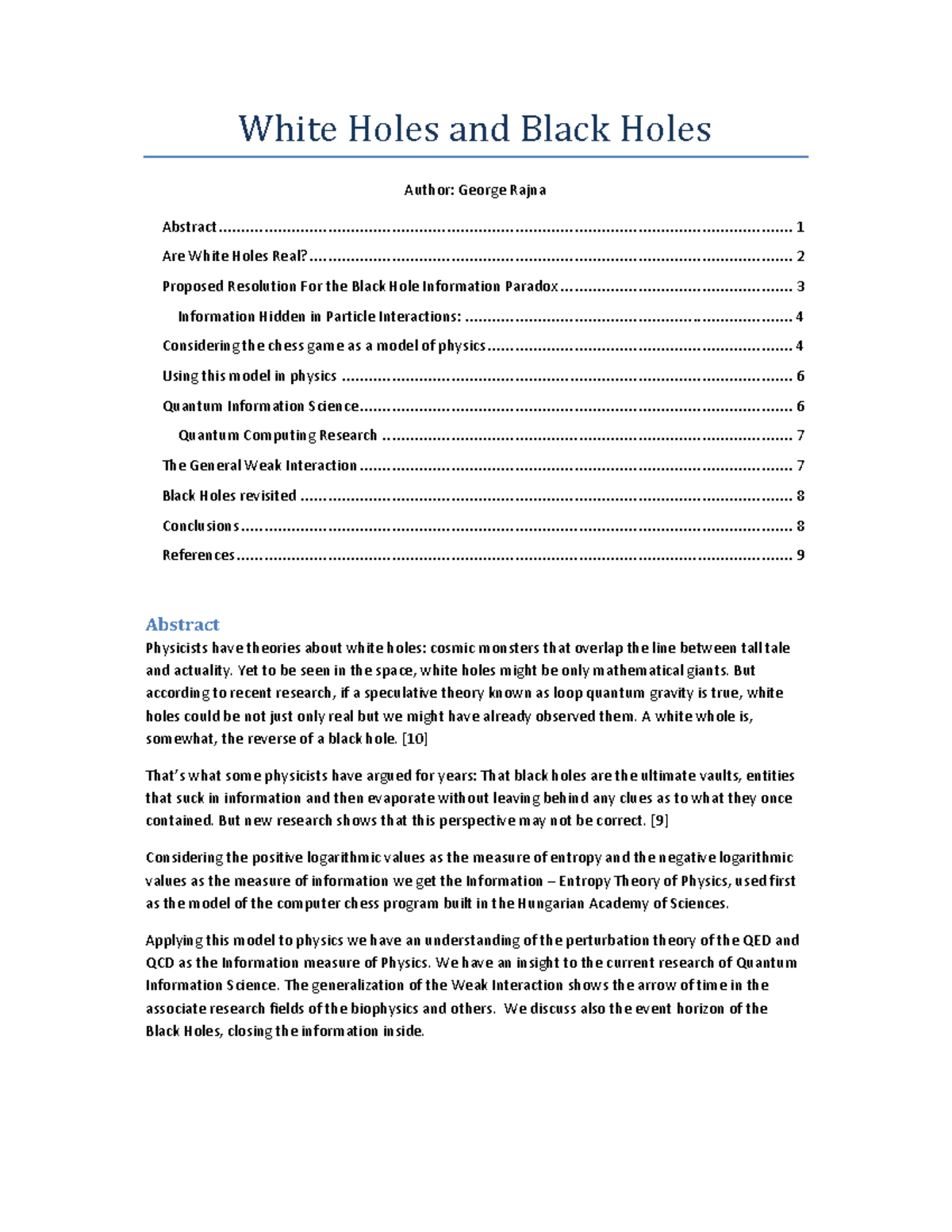1504 - Information paper about black hole - White Holes and Black Holes ...
