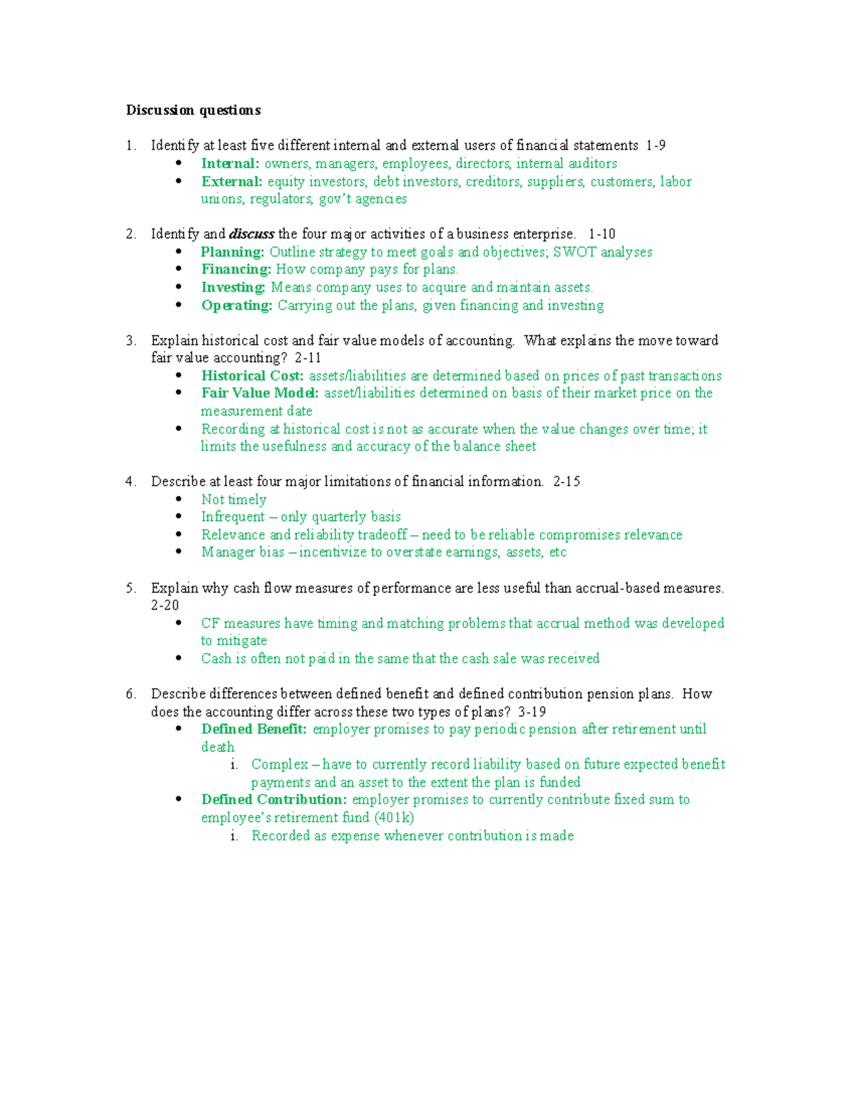 Discussion Qs and answers - Discussion questions Identify at least five ...