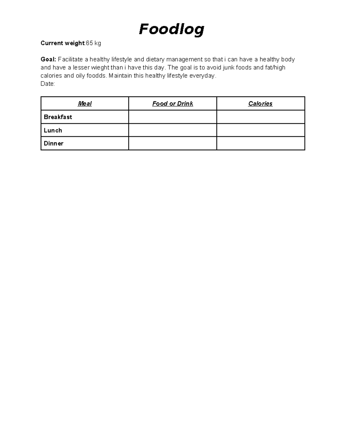 Charie Hope Galdo Foodlog Catchup Friday(GMRC) Foodlog Current