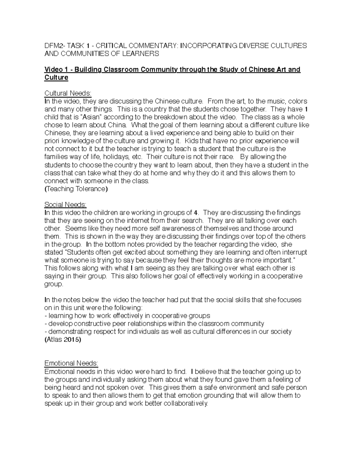 DFM2 - Task 1 Critical Commentary - DFM2- TASK 1 - CRITICAL COMMENTARY ...