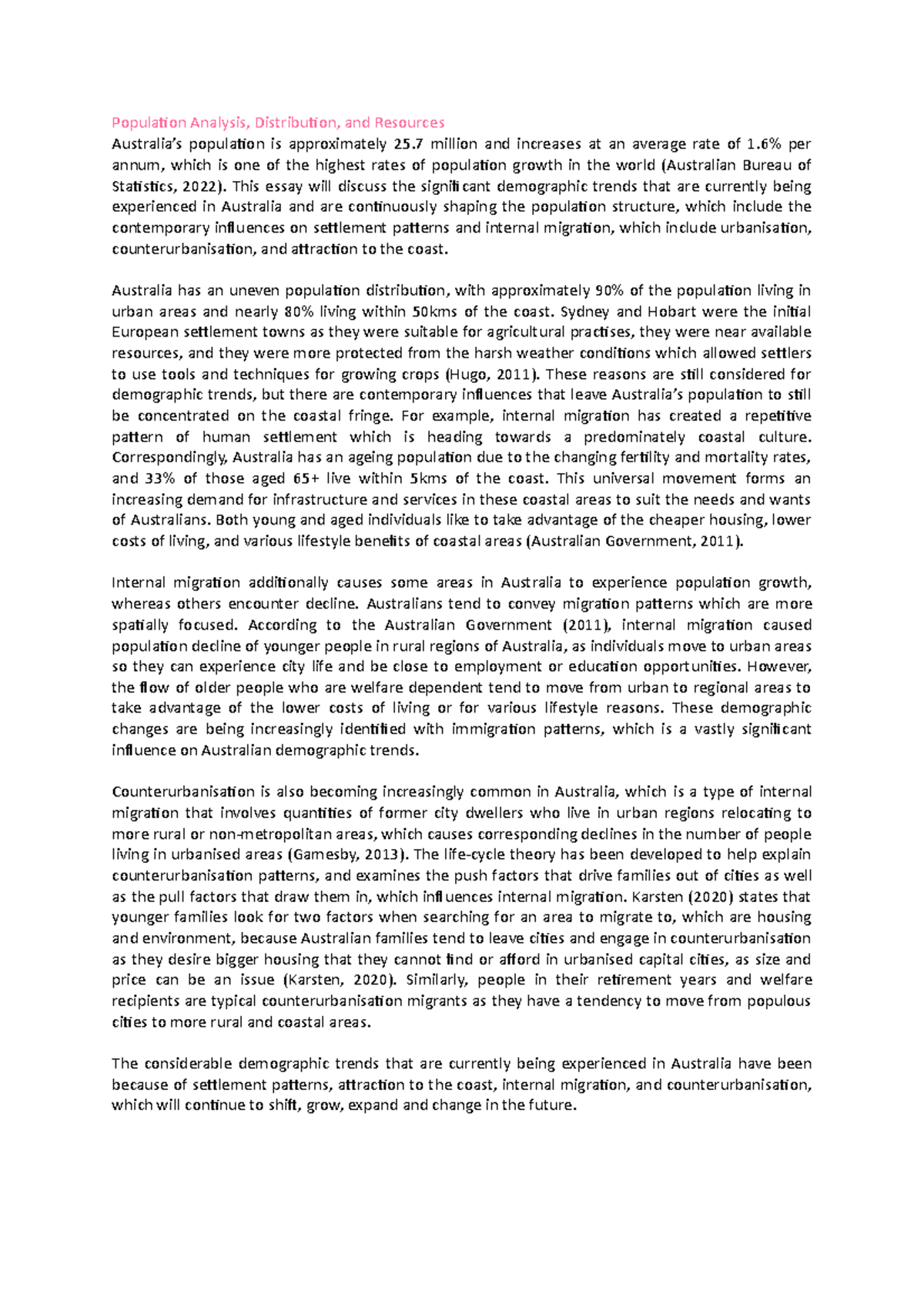 GEPL322 Population Analysis Essay - Population Analysis, Distribution ...