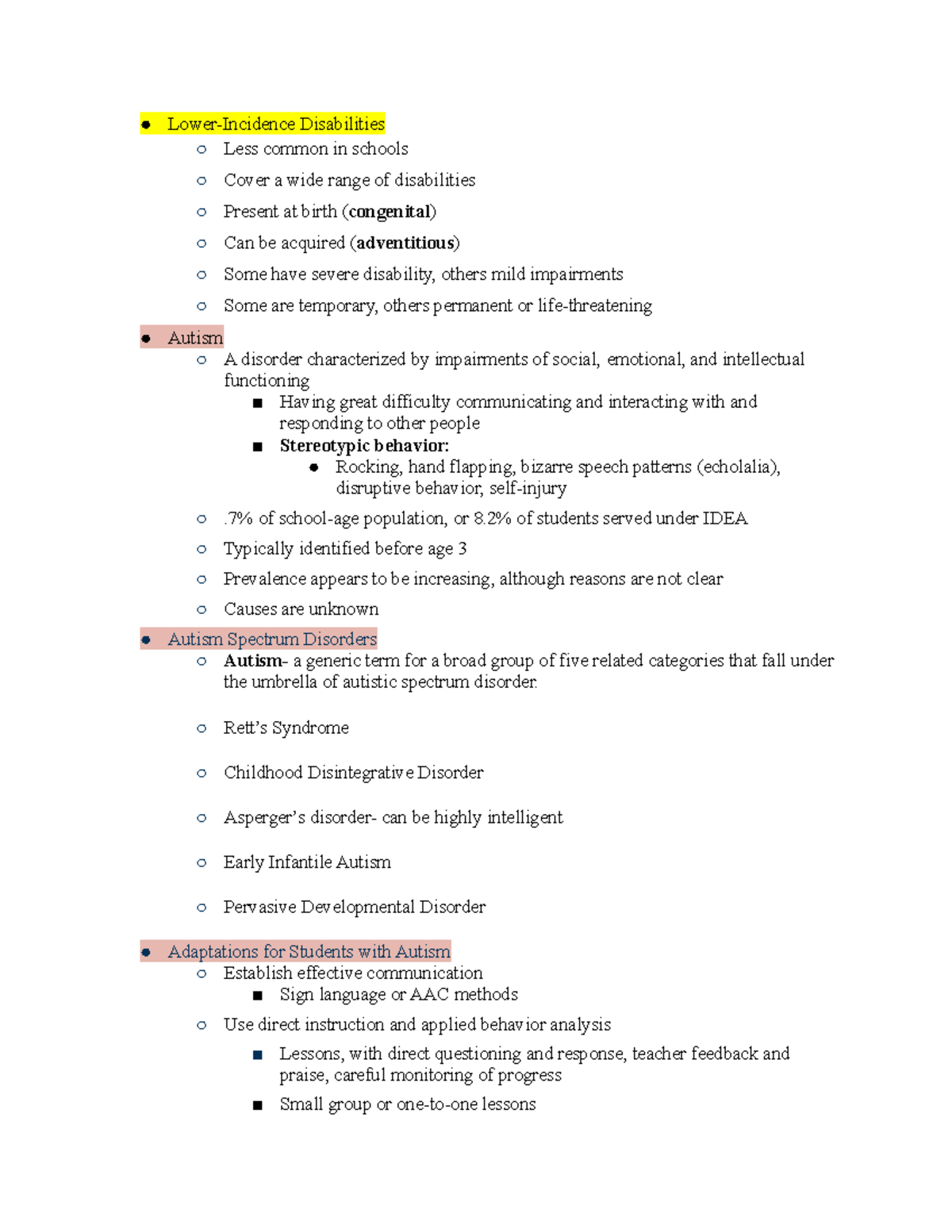 Teaching Students with Autism and Lower-Incidence Disabilities Chapter ...