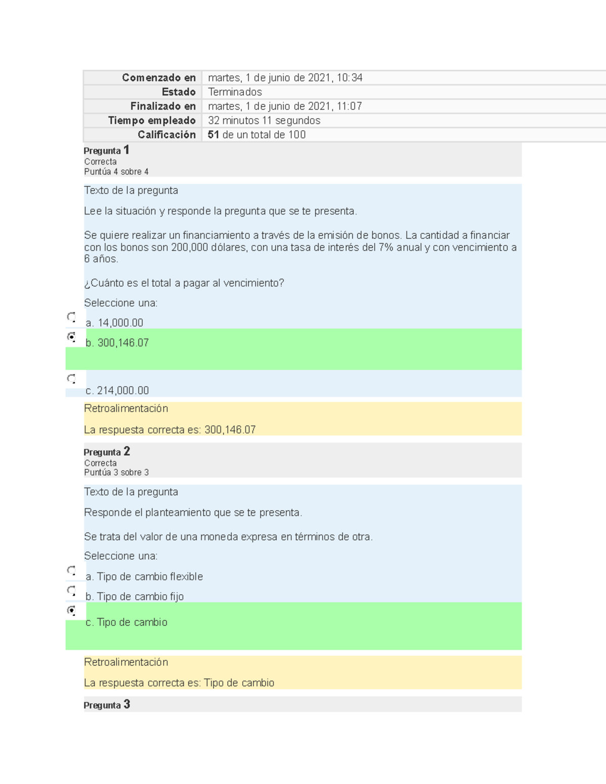 Examen Final Finanzas Internacionales - Comenzado En Martes, 1 De Junio ...