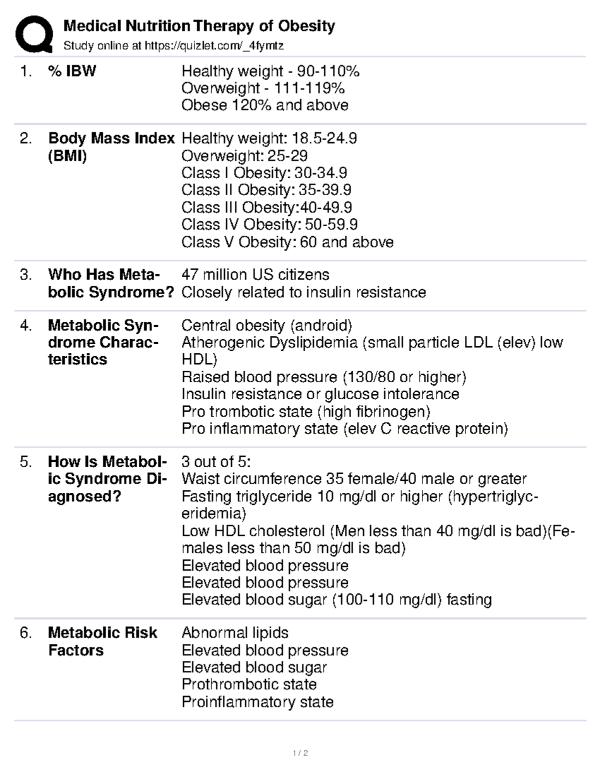 Medical Nutrition Therapy of Obesity Overweight 25 Class I Obesity