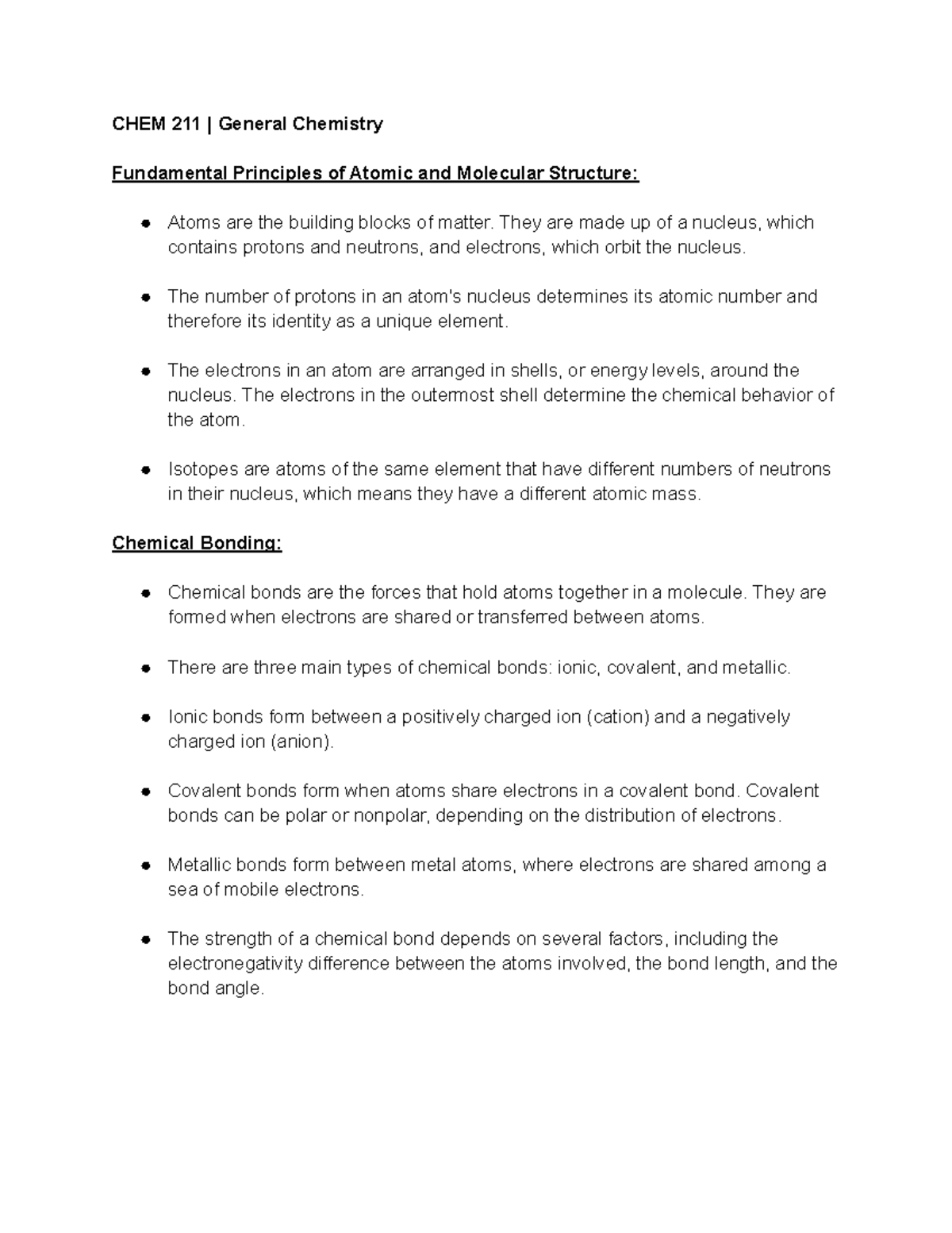 CHEM 211 General Chemistry I - CHEM 211 | General Chemistry Fundamental ...