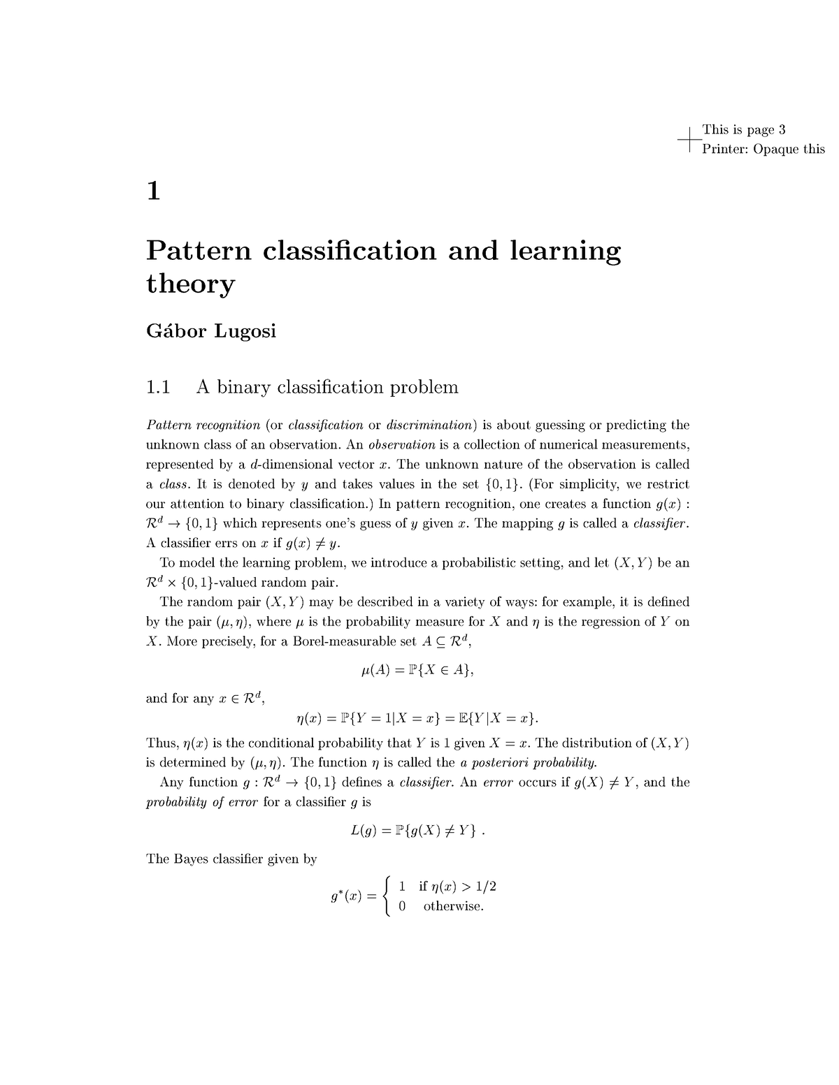 Lecture Notes 1 - Statistical Learning Theory File - - Studocu