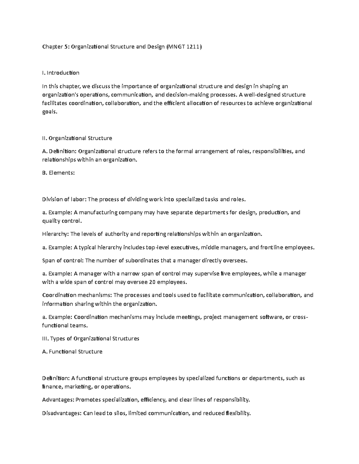 Management Principles and Practices 5 - Chapter 5: Organizational ...