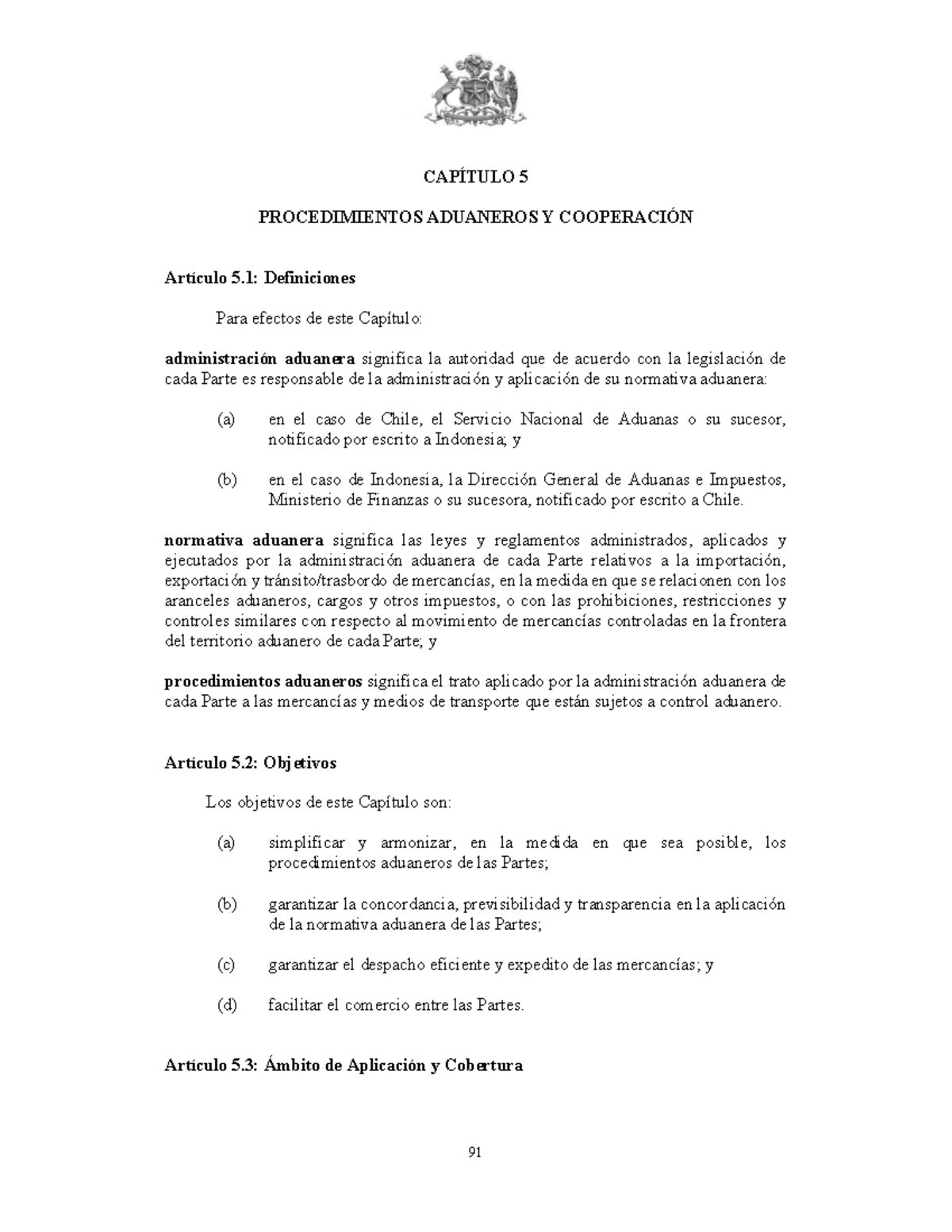 CEPA Chapter 5 s - Comercio Exterior Aduana - CAPÍTULO 5 PROCEDIMIENTOS ...