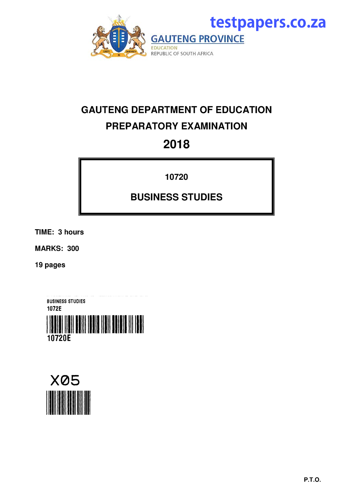 Grade 12 NSC Business Studies - X05 Preparatory 2018 Question Paper ...