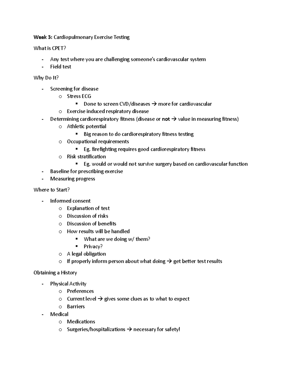 Week 3 - Cardiopulmonary exercise testing - Week 3: Cardiopulmonary ...
