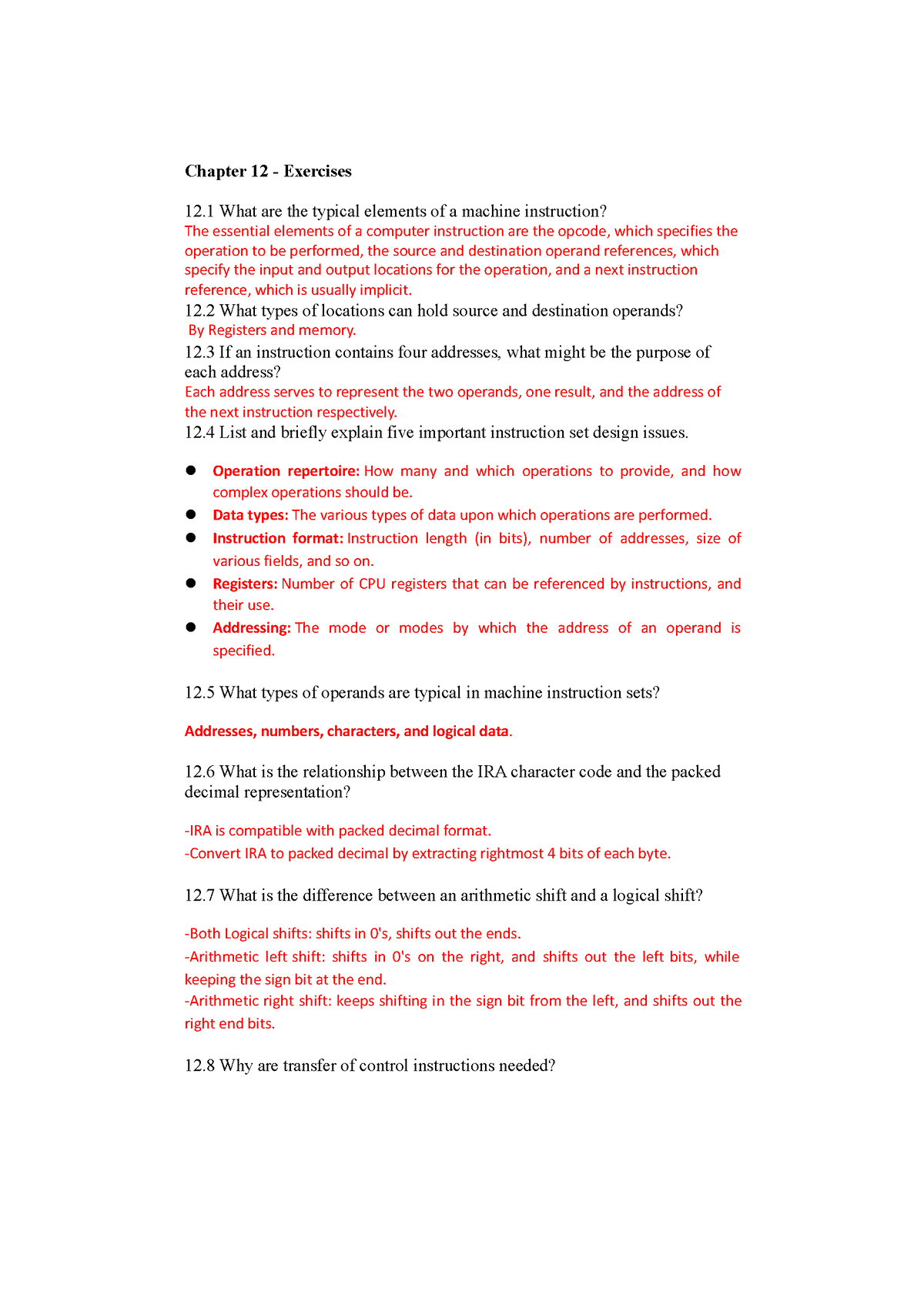 EX4 - afdsf - Chapter 12 - Exercises 12 What are the typical elements ...