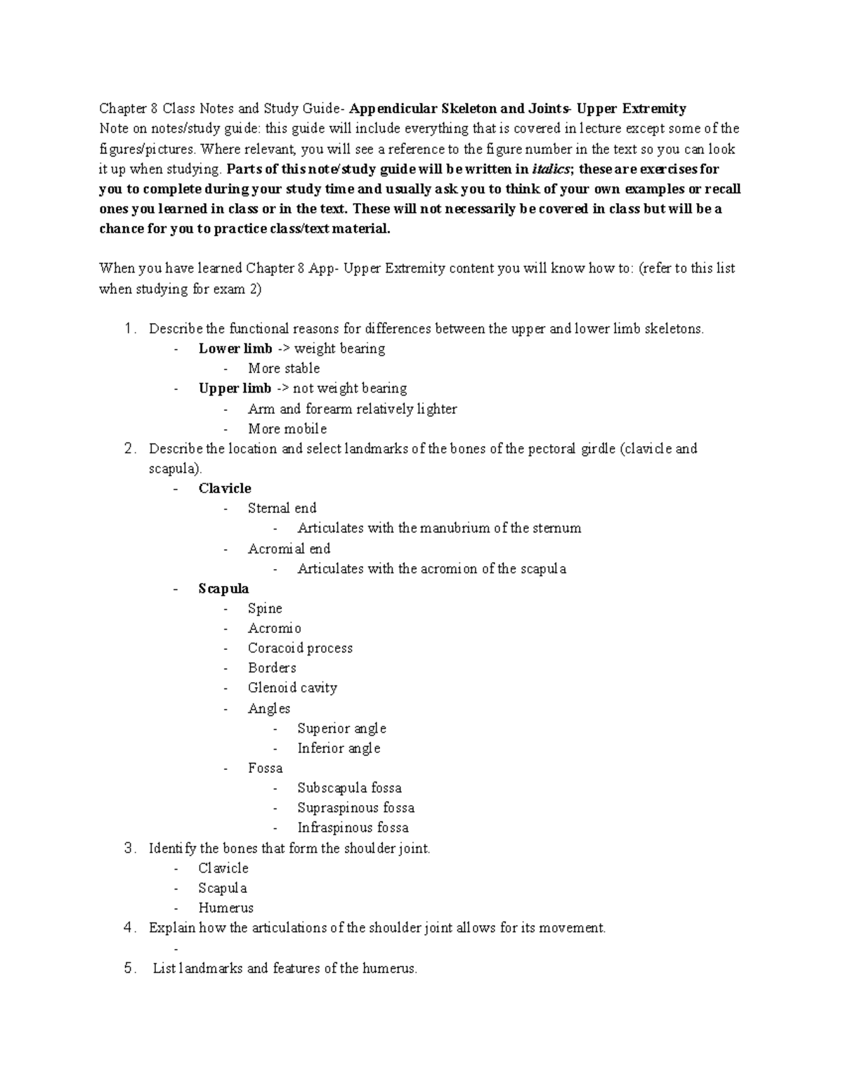 Anatomy Chapter 8 (Pt.3) Study Guide - Chapter 8 Class Notes And Study ...