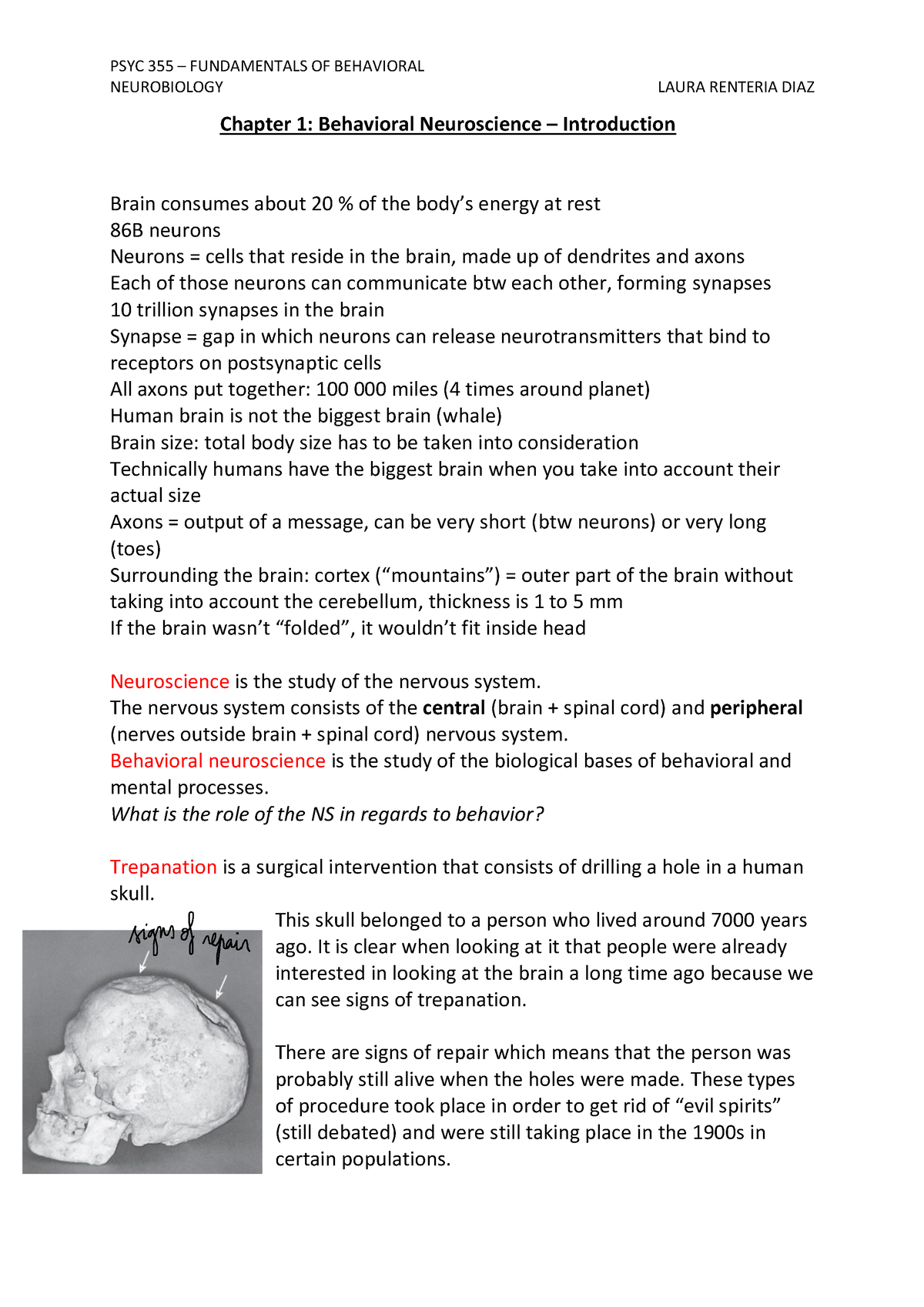 Chapter 1 - Behavioral+Neuroscience (Introduction) - NEUROBIOLOGY LAURA ...