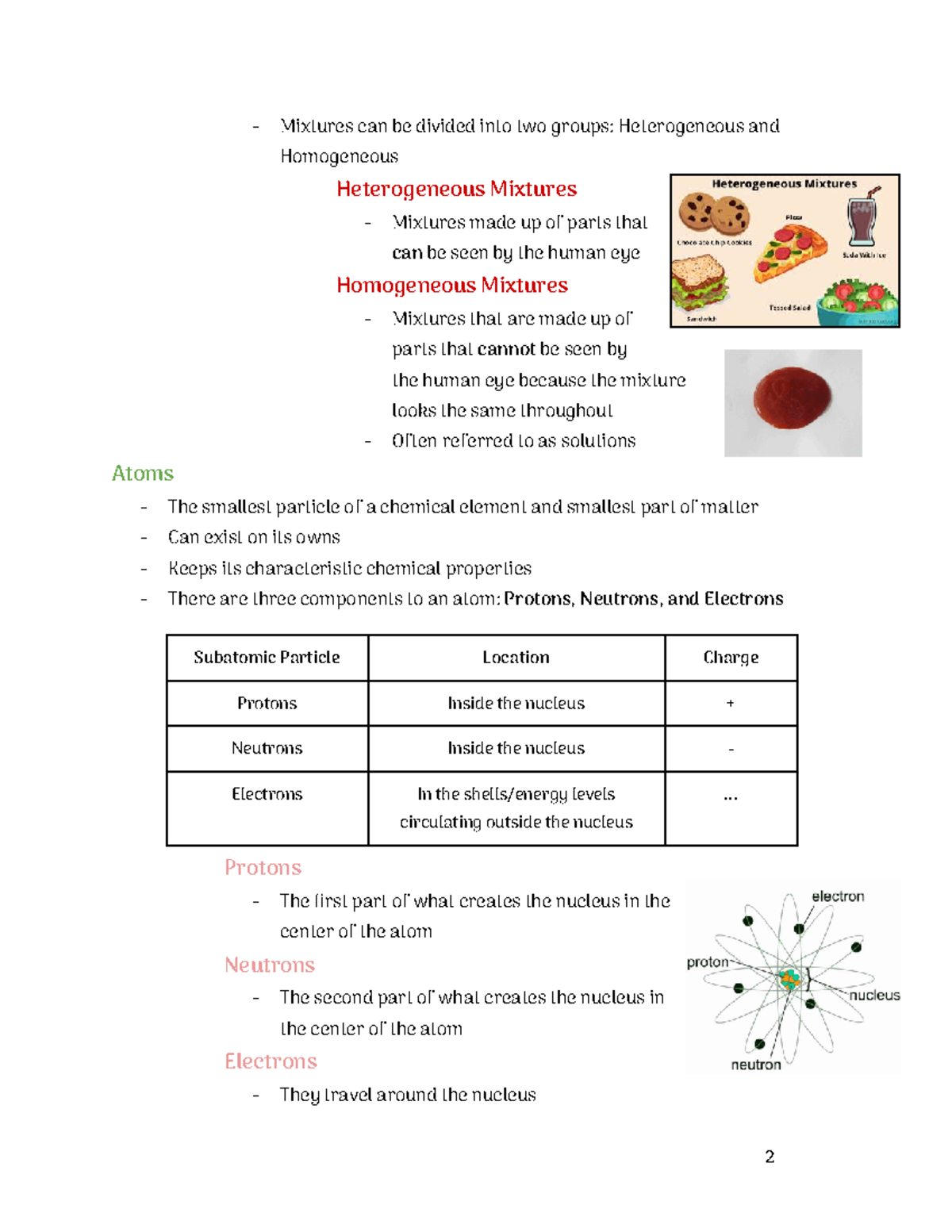 2 - class notes - Mixtures can be divided into two groups ...