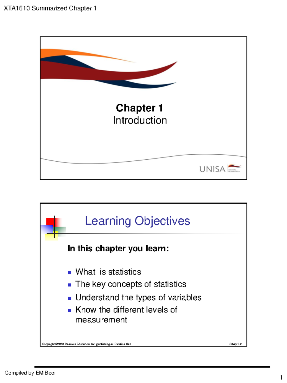 STA1610+Summarised+Chapter+1 - XTA1610 Summarized Chapter 1 Chapter 1 ...