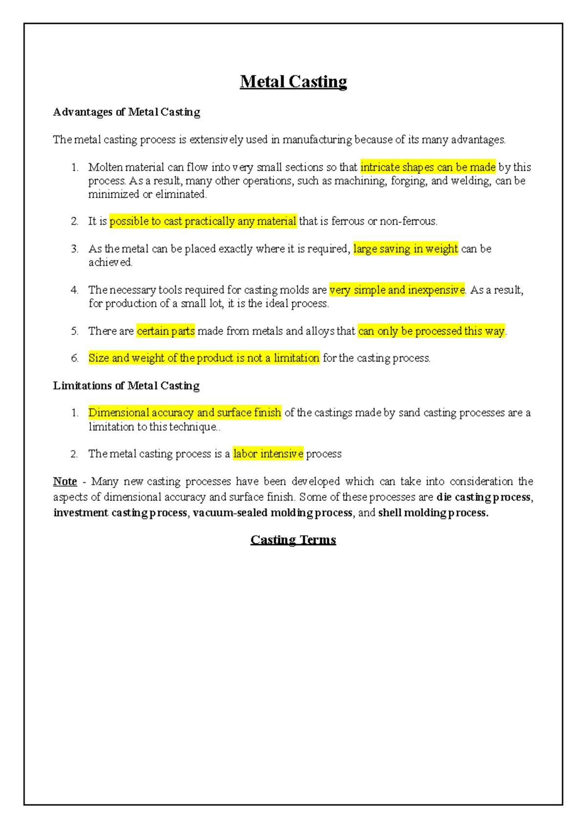 Pdfcoffee metalcasting highway Engineering Studocu