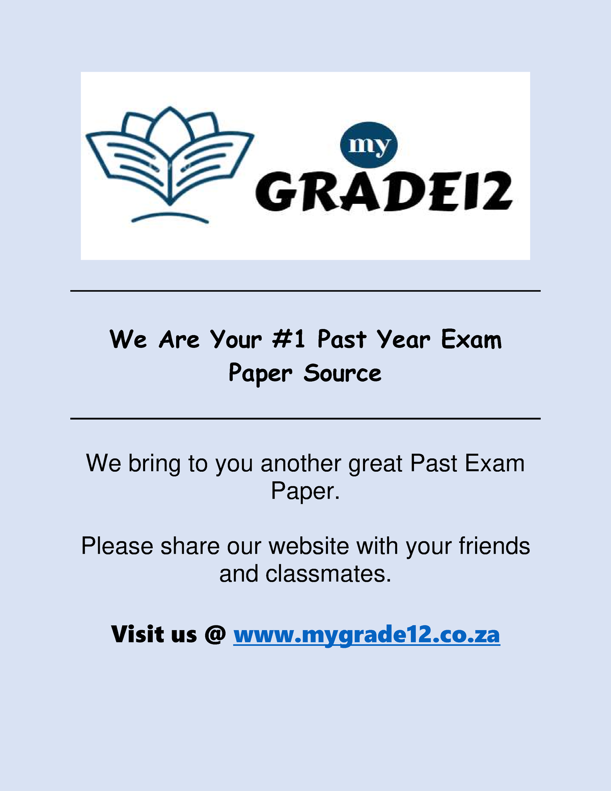 Agricultural Sciences P2 Feb March 2016 Eng We Are Your 1 Past Year