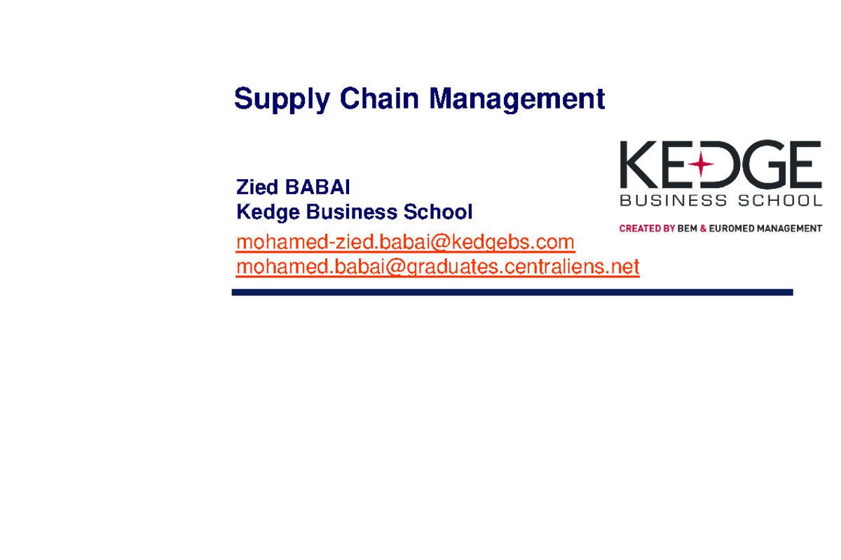 Supply Chain Management up to production capacity Supply Chain