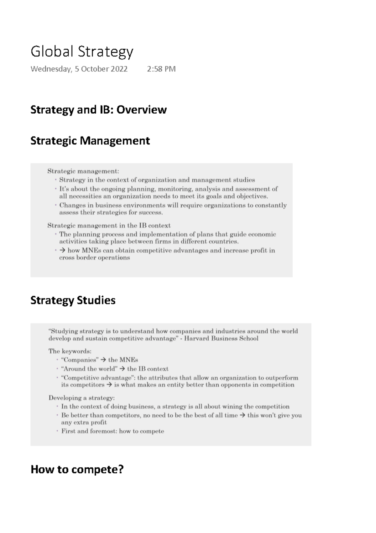 Global Strategy - International Business - Global Strategy Wednesday, 5 ...