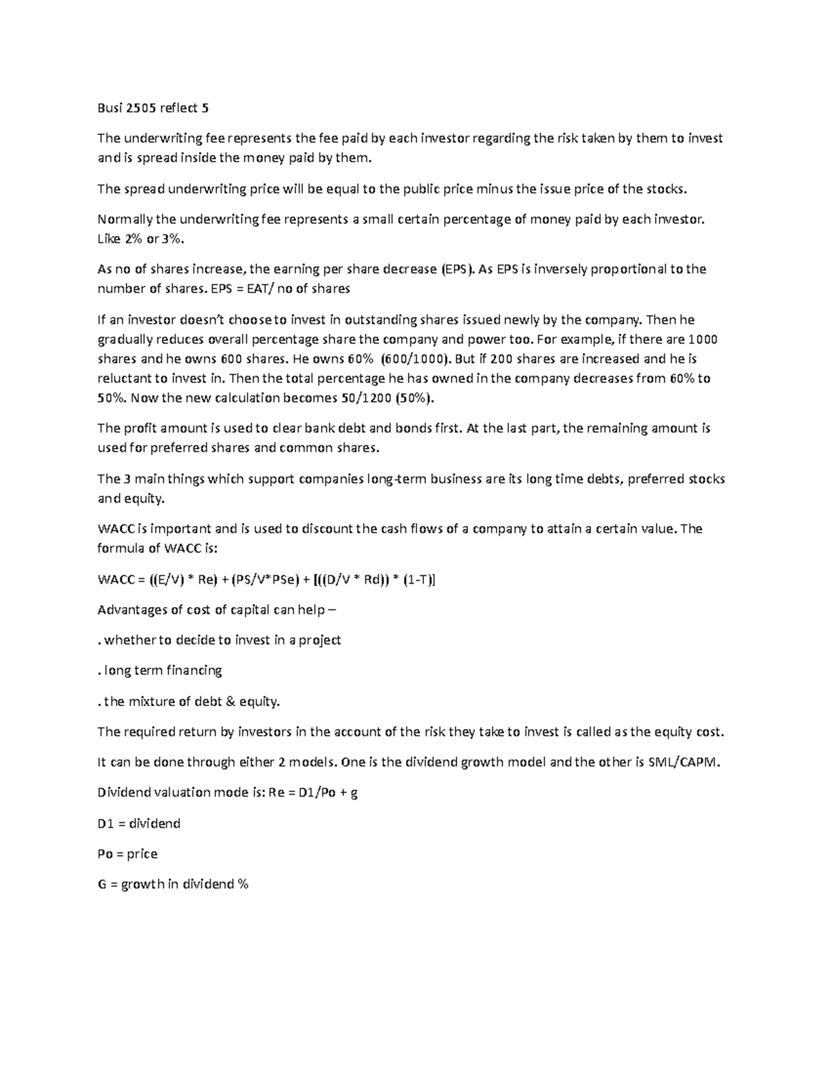 2505 reflec 5 - Busi 2505 reflect 5 The underwriting fee represents the ...