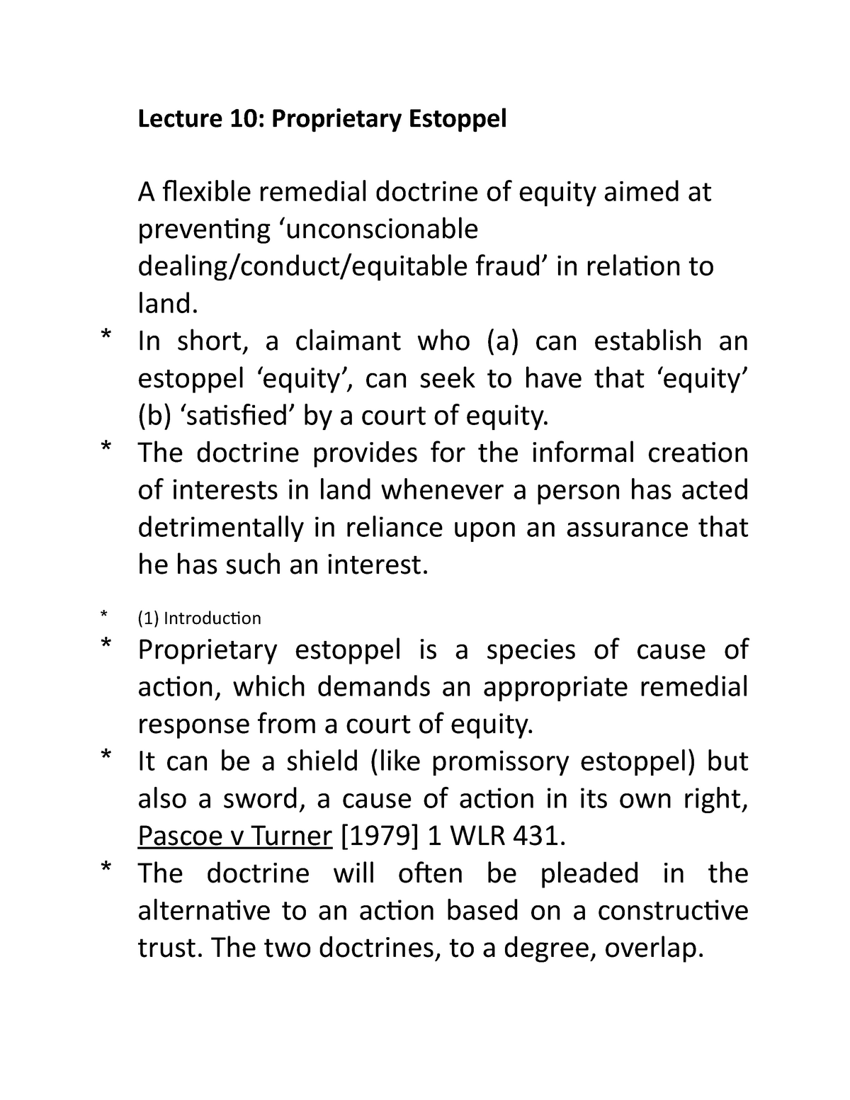 land law essay on proprietary estoppel