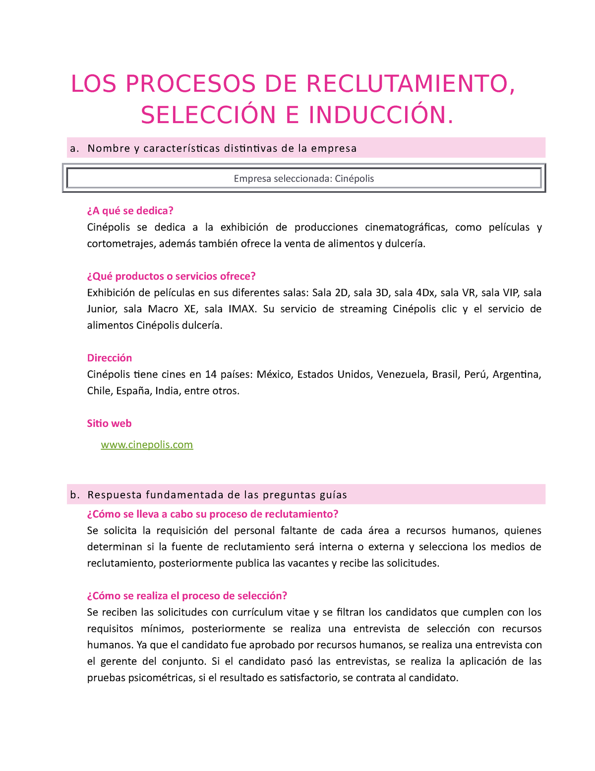 Los Procesos De Reclutamiento, Selección E Inducción - LOS PROCESOS DE ...