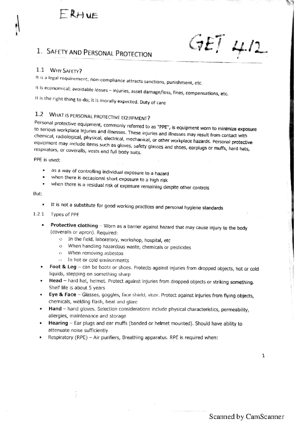 MEE 317 note on safety engineering safety Studocu