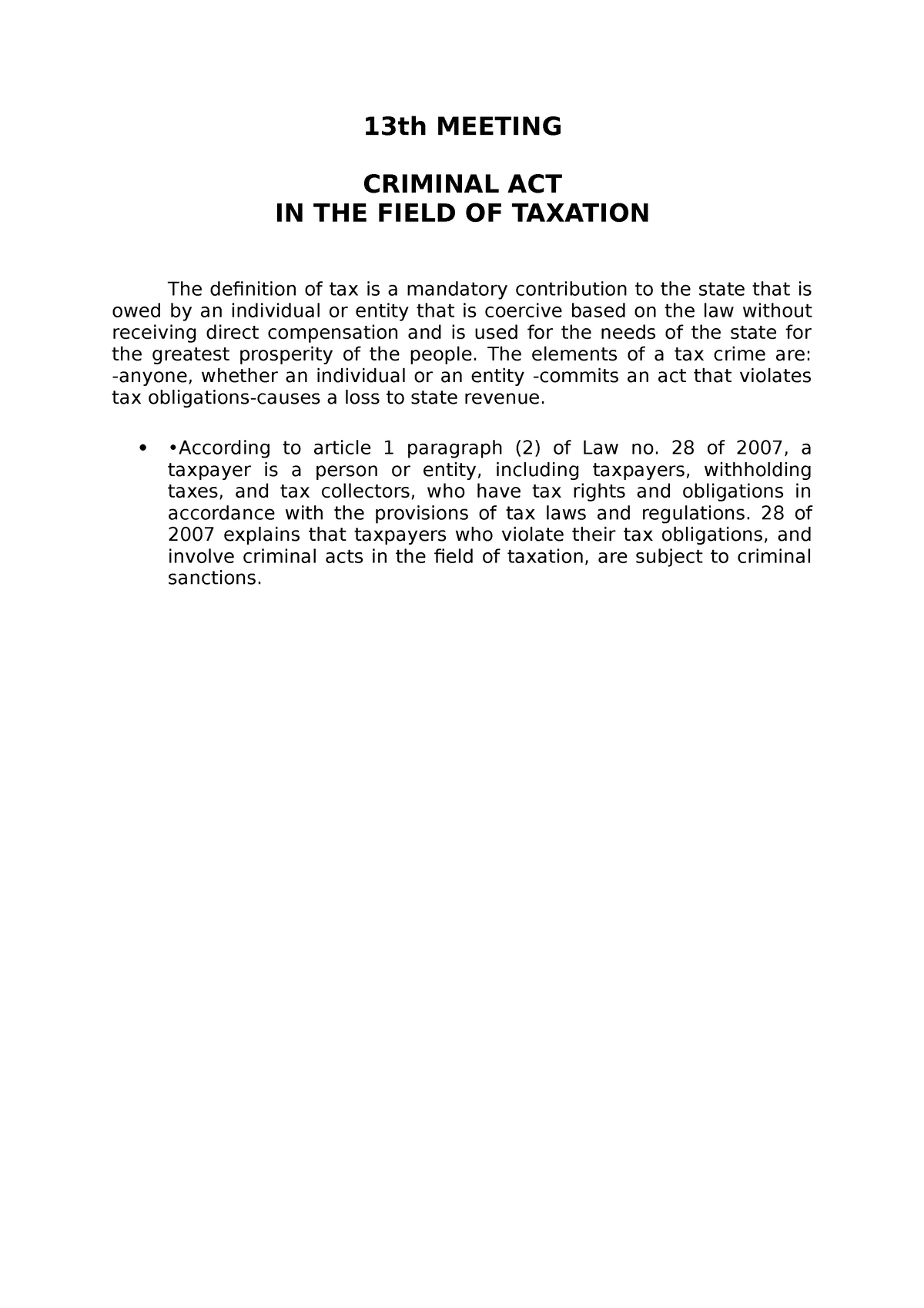 13th-meeting-criminal-act-in-the-field-of-taxation-criminal-law