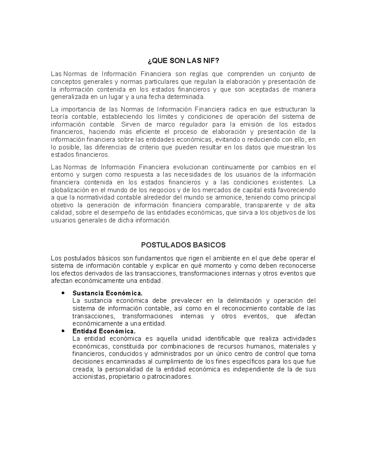 Que Son Las Nif Resumen Auditoria Uas Studocu