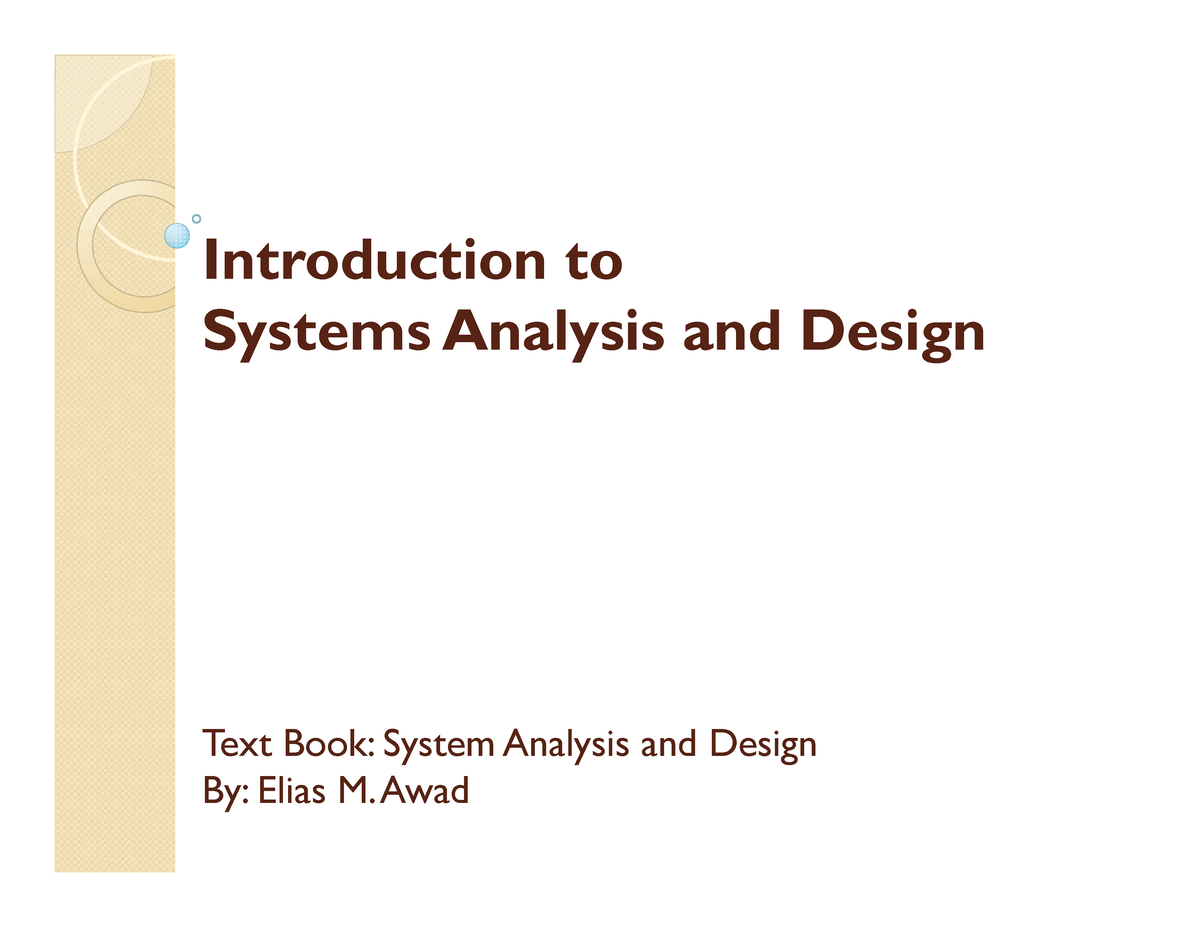 System Analysis And Design - Introduction To Systems Analysis And ...