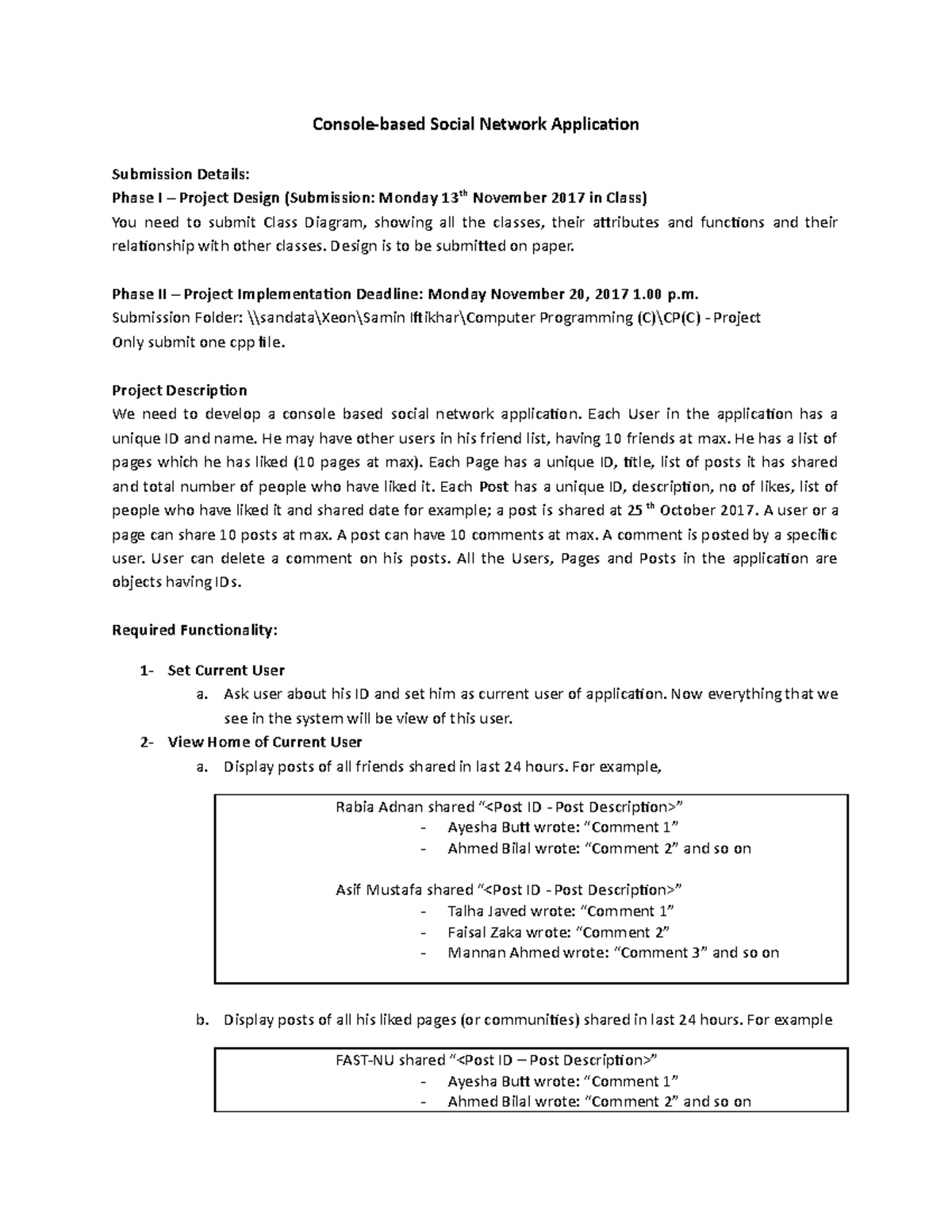 Project - Social Network App - Console-based Social Network Application ...