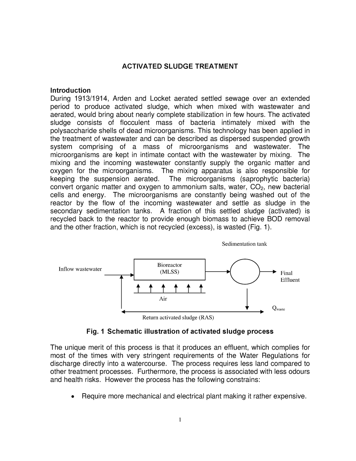 Activated Sludge Treatment - Chapter 11 ACTIVATED SLUDGE TREATMENT ...