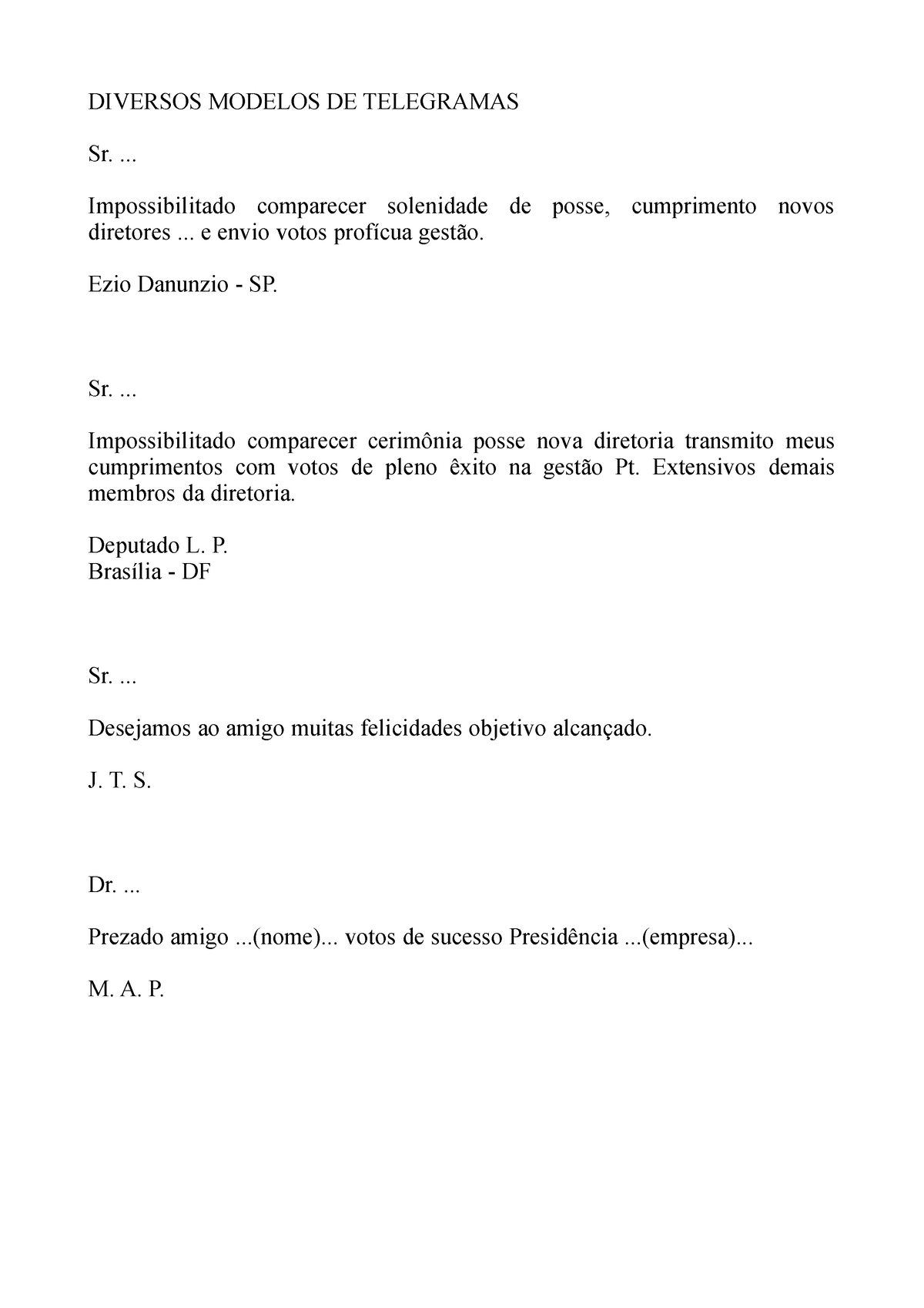 Teldiver Asdfr Diversos Modelos De Telegramas Sr