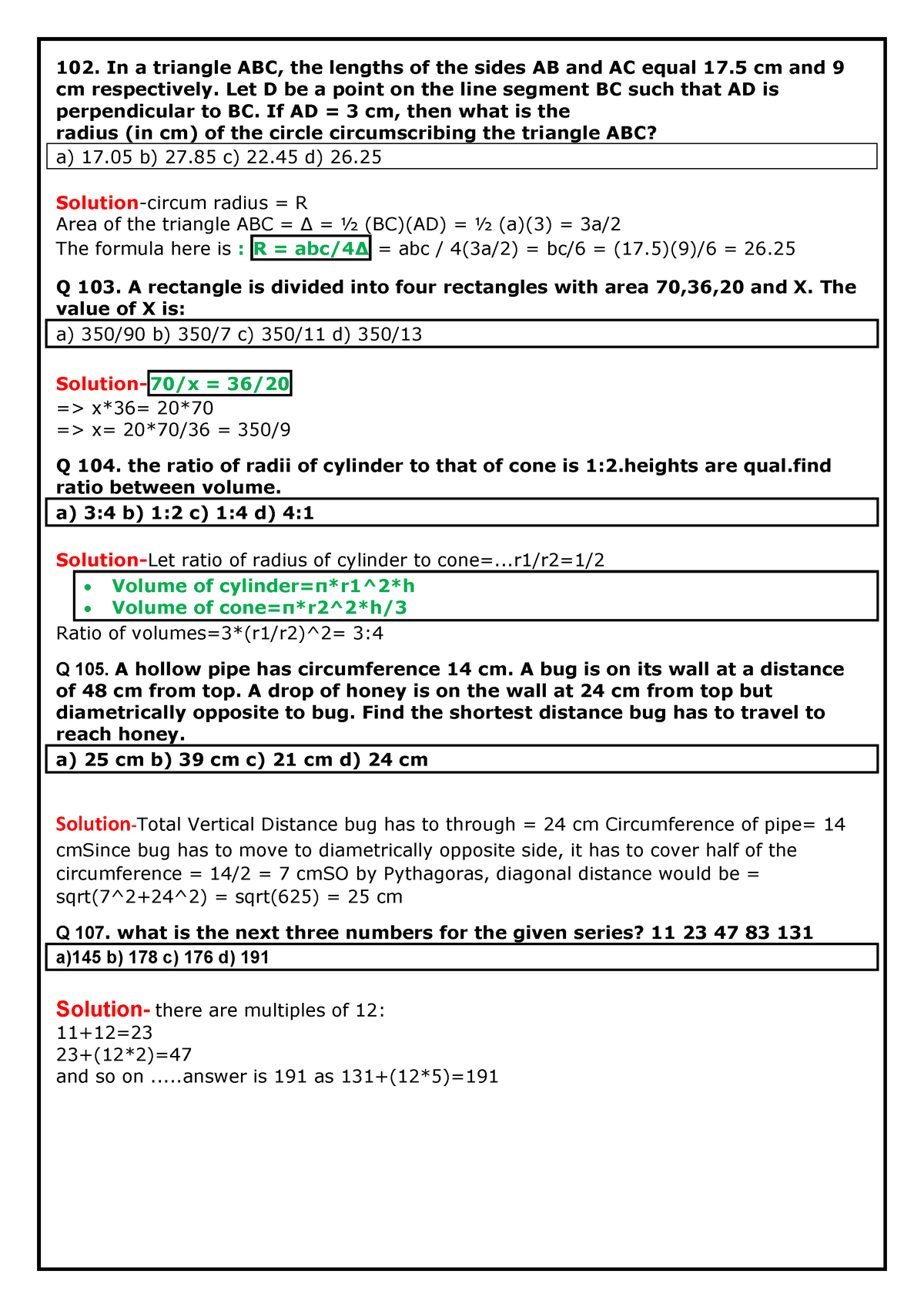 Tcs Most Imp Questions h 2 2 Studocu