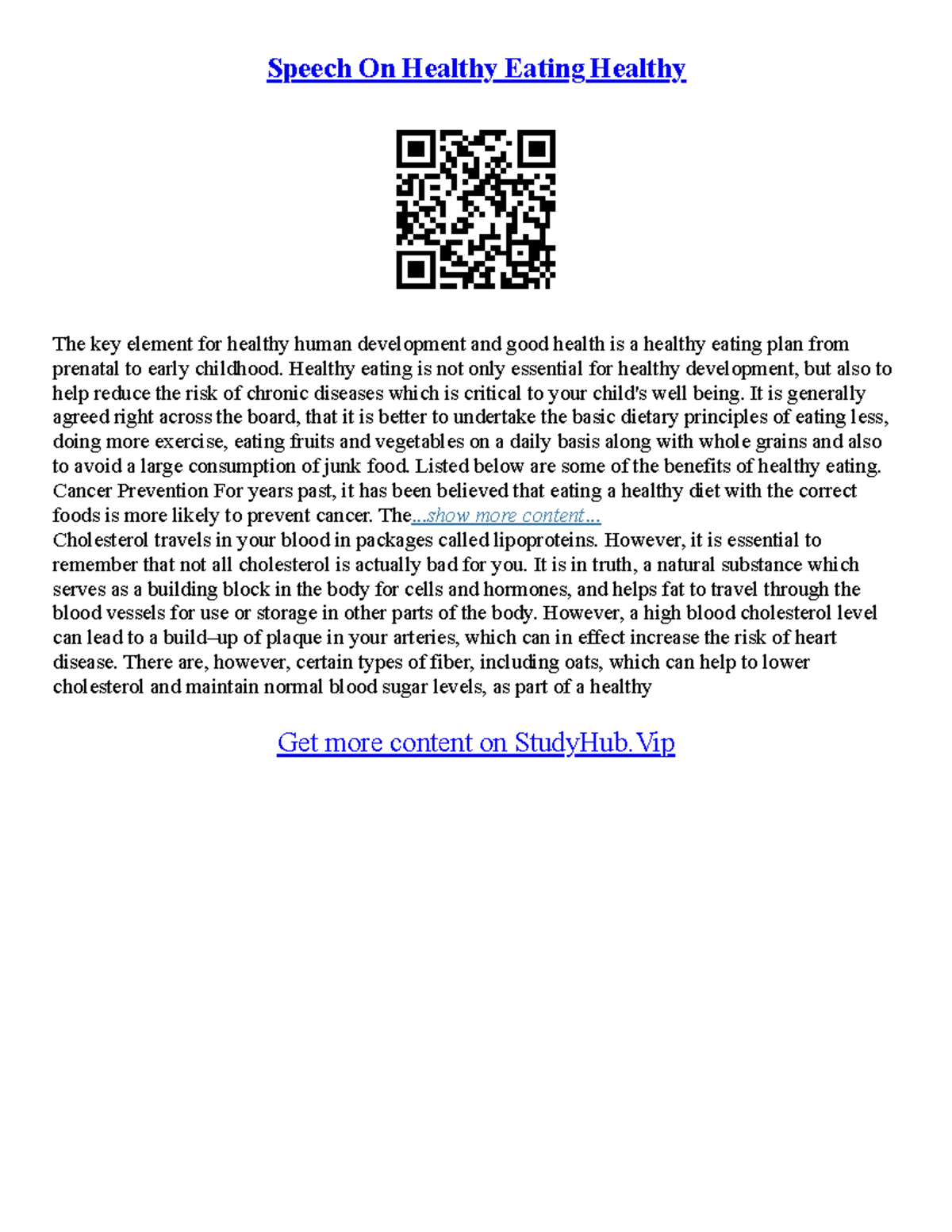 Healthy Food Essays Speech On Healthy Eating Healthy The key element