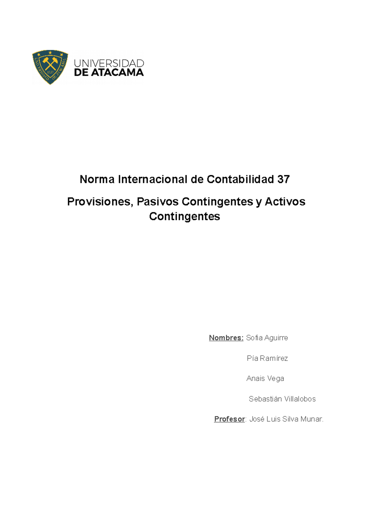 Conta - Nota: 5,7 - Norma Internacional De Contabilidad 37 Provisiones ...