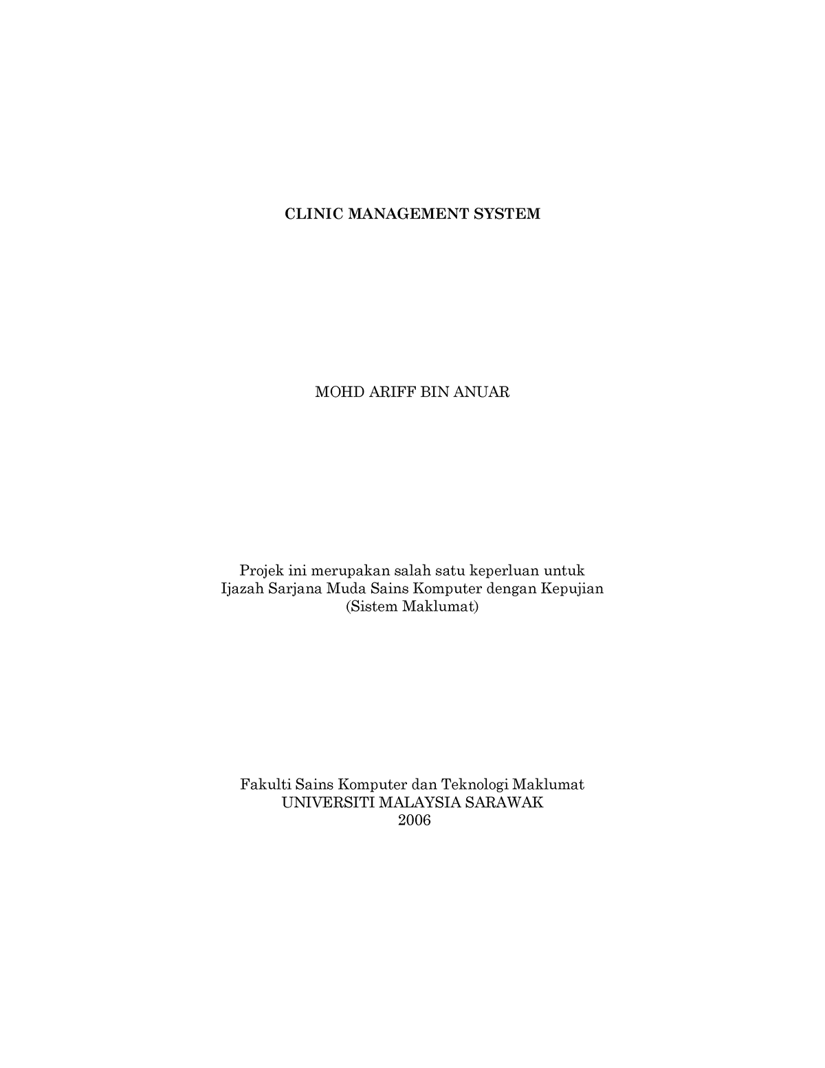 clinic management system thesis