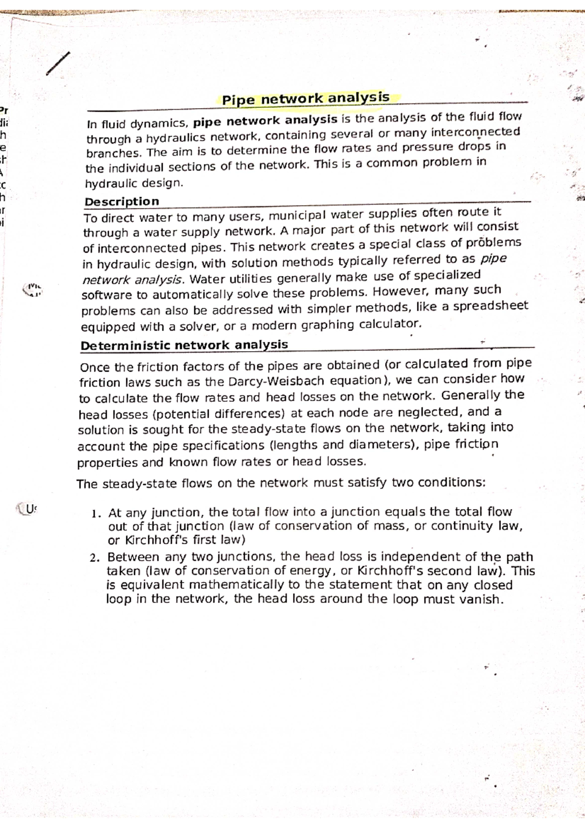 Pipe network analysis - In industries flow through different branches ...