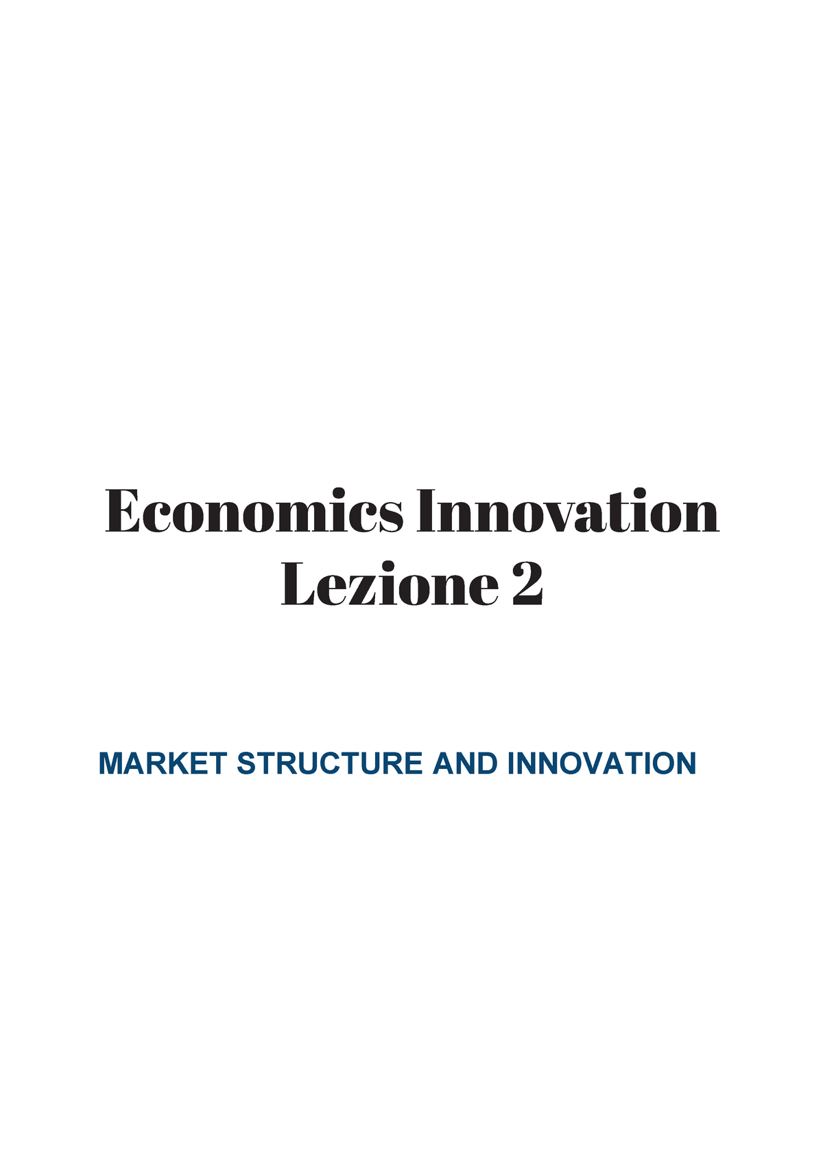 economics of innovation literature review