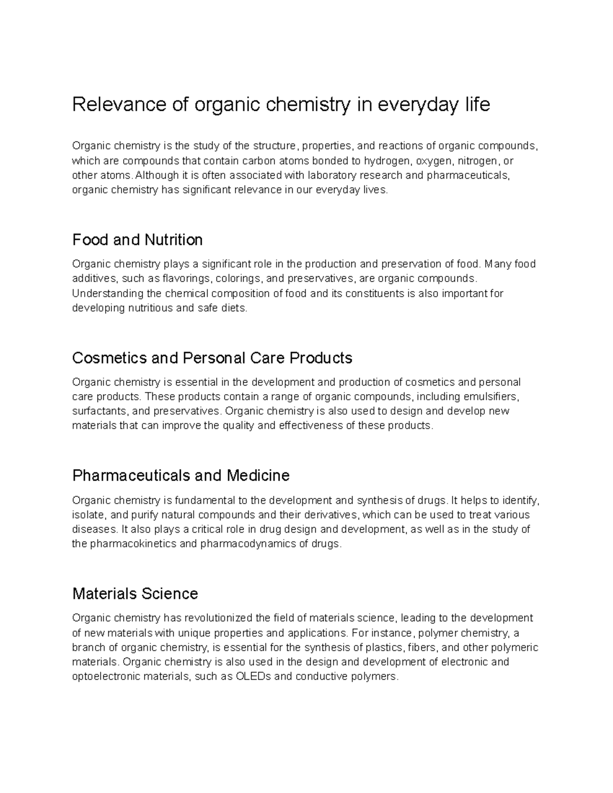 Organic Chemistry II (CHM-2020 ) Lecture 37 - Relevance Of Organic ...