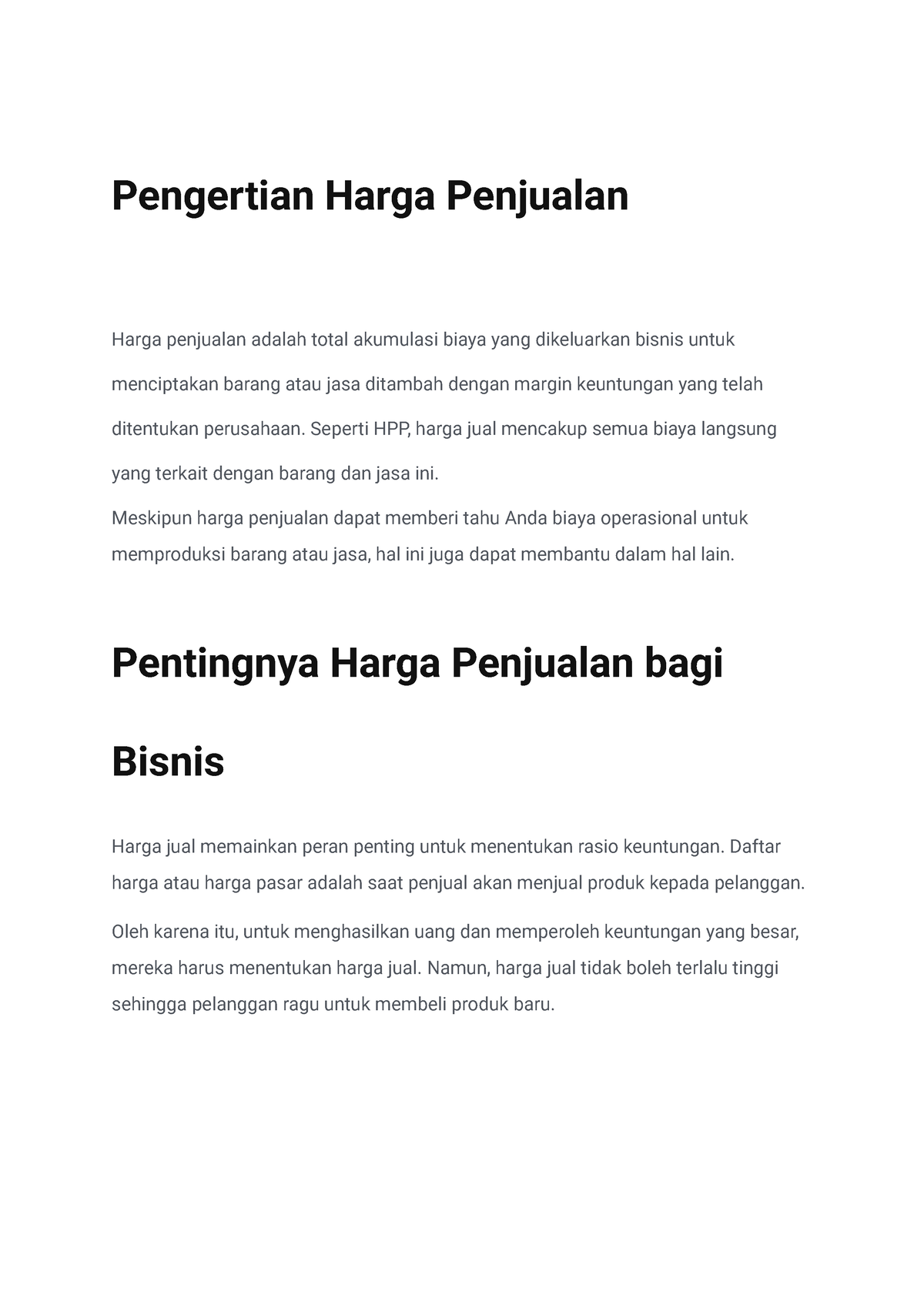 Pengertian Harga Penjualan - Pengertian Harga Penjualan Harga Penjualan ...