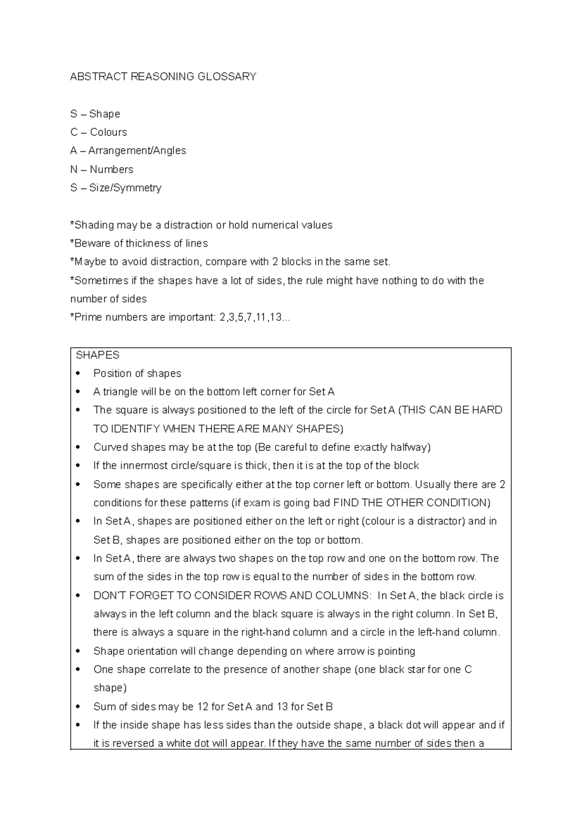 Abstract Reasoning Glossary - ABSTRACT REASONING GLOSSARY S – Shape C ...